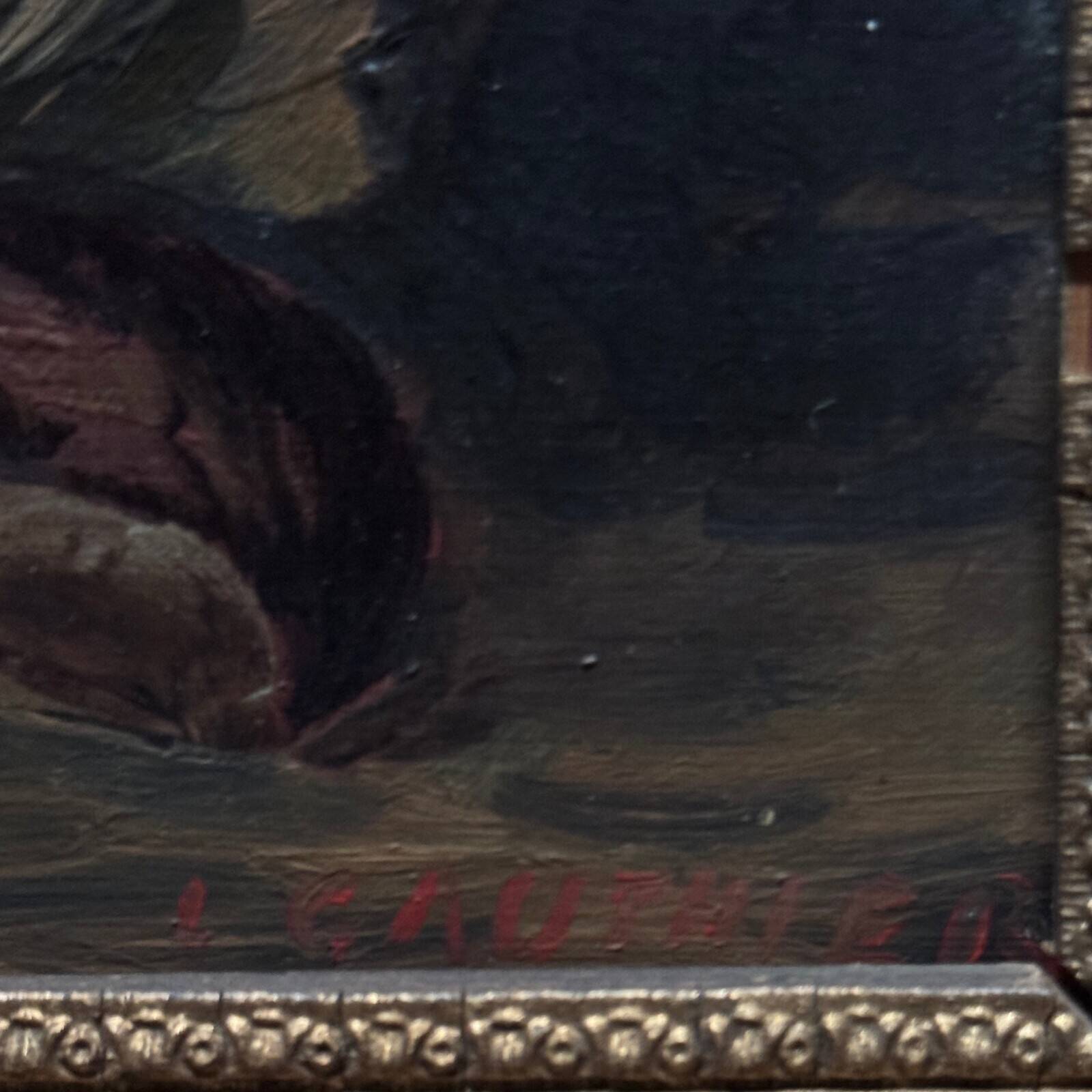 Pair of still lifes, oils on cardboard, fruits, 20th century by L. Gauthier