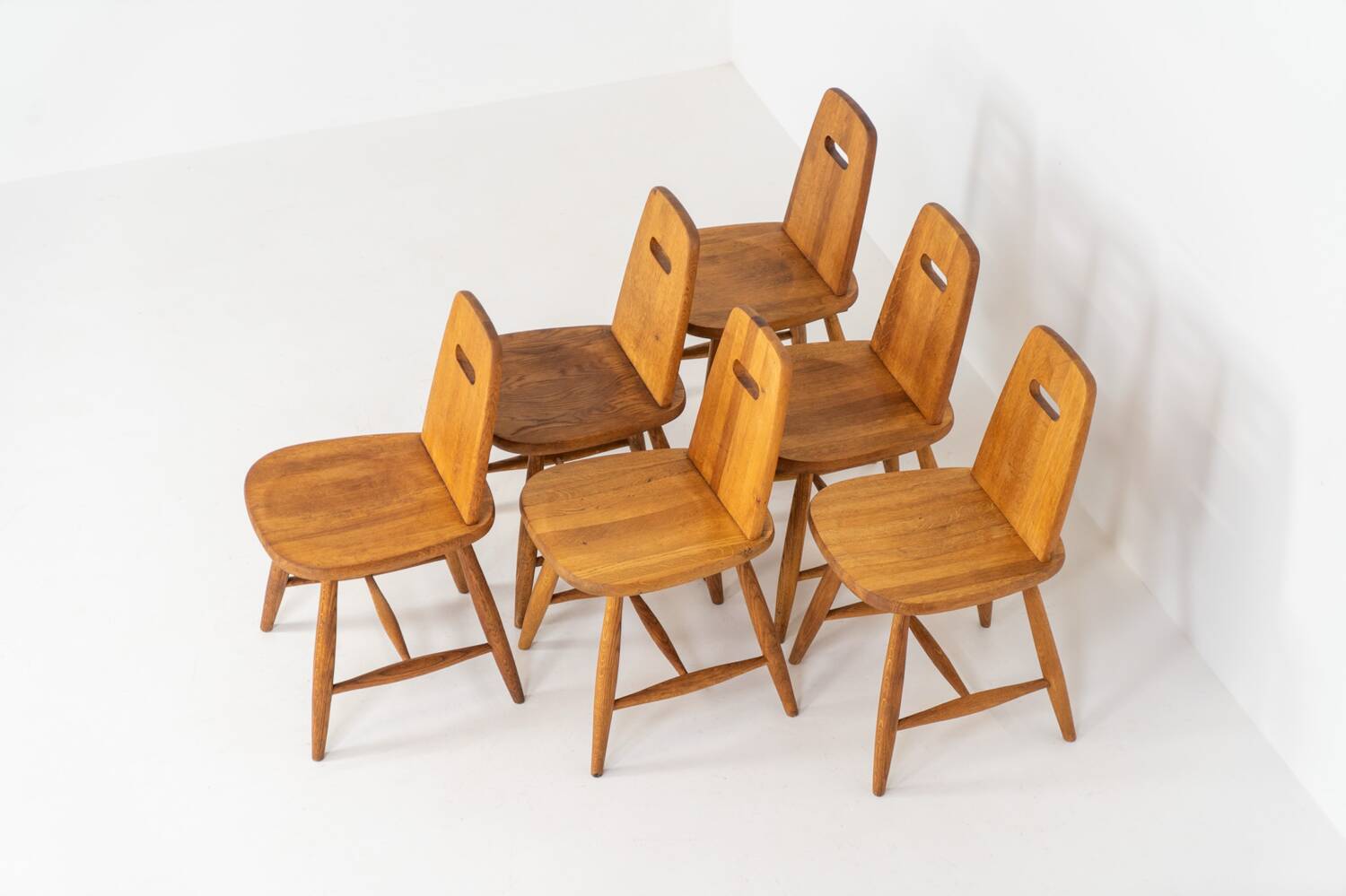 Ensemble de six rares chaises à repas « Pirtti » par Eero Aarnio pour Laukaan Puu