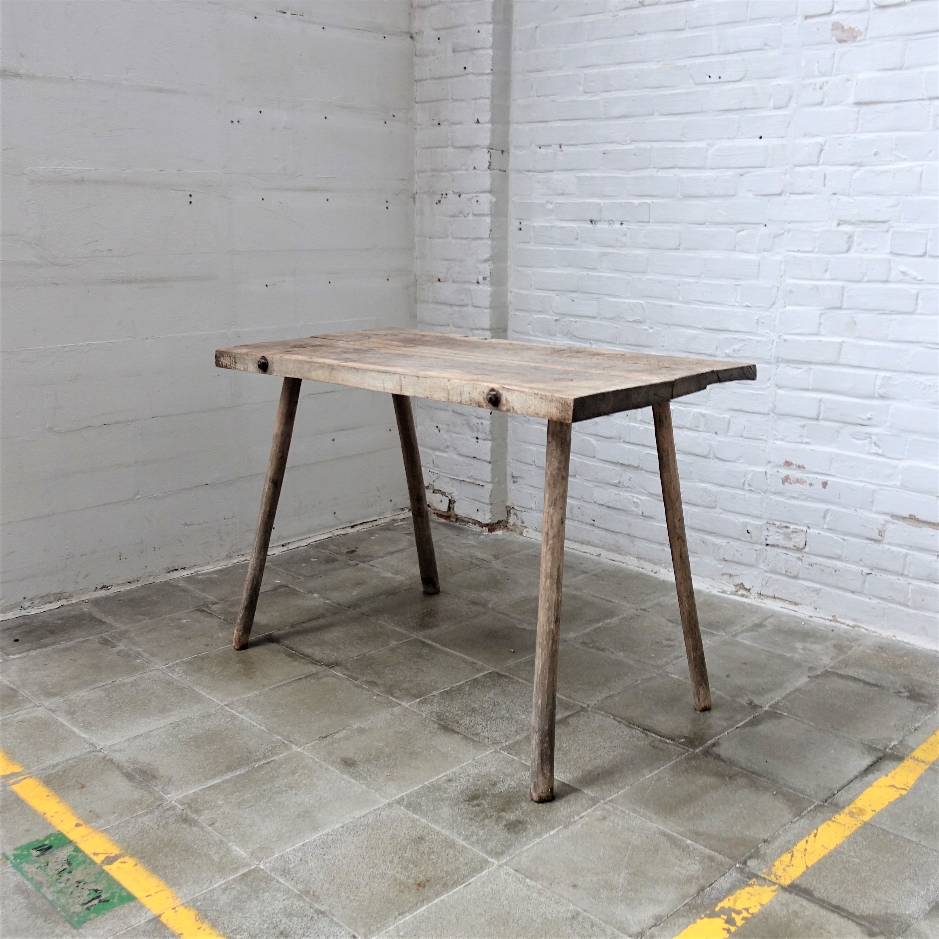 Antique butcher table