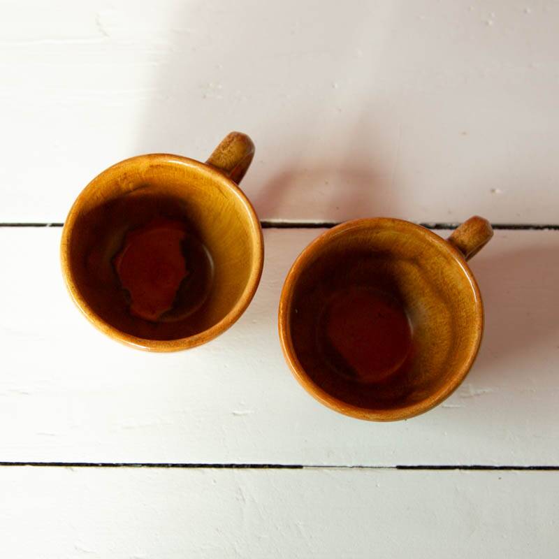 2 Henriot Quimper HB stoneware cups