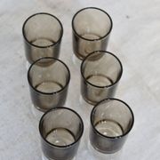 6 vintage Luminarc liqueur glasses, Sweden model - Smoked glass
