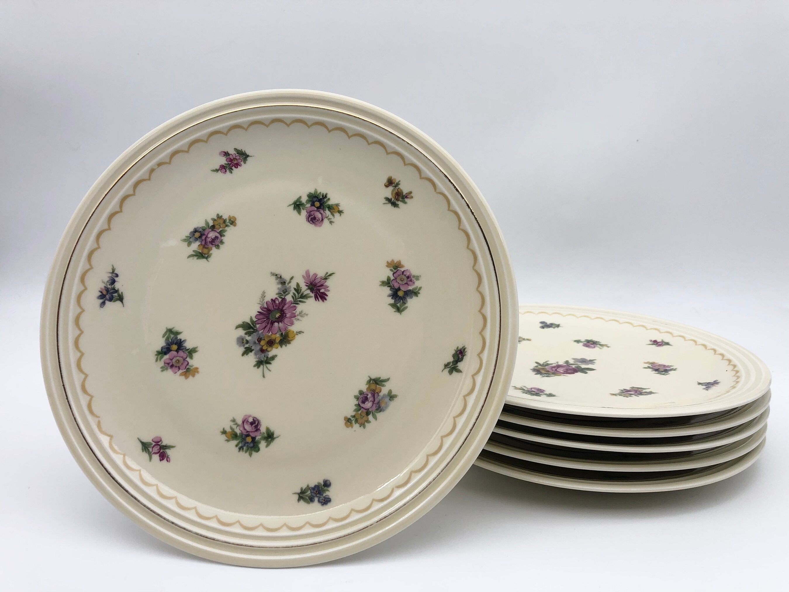 6 flat plates "A.Lanternier & Cie" Limoges