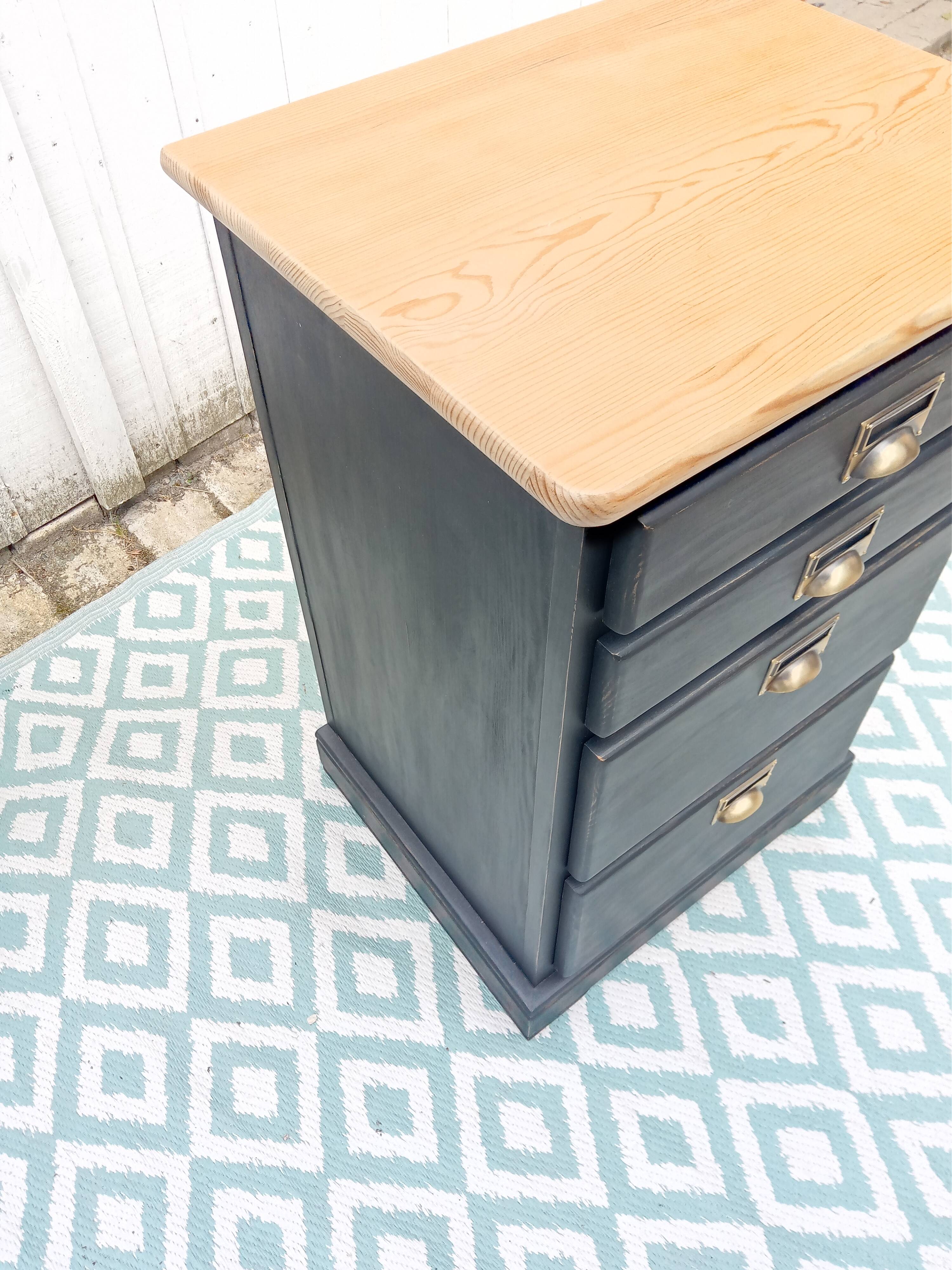 Black patina chest of drawers