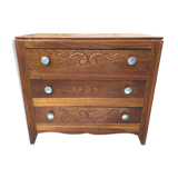 Chest of drawers vintage 1940 in oak
