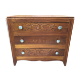 Chest of drawers vintage 1940 in oak