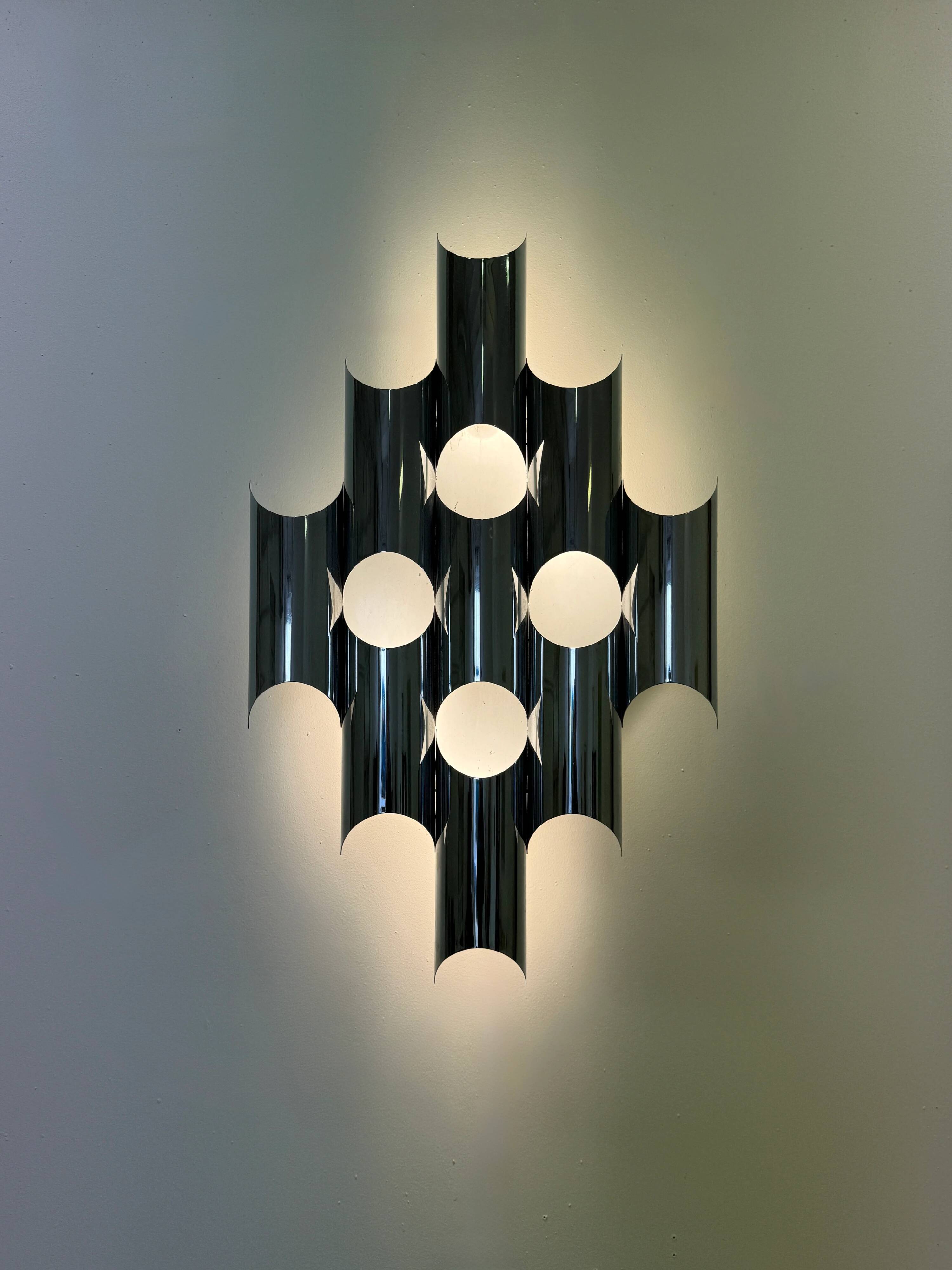 Large pair of wall sconces "Organ" by Raak Amsterdam, 1970s
