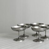 6 stainless steel footed bowls