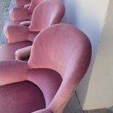 Série de 4 Fauteuils crapauds en velours ancien 1930s