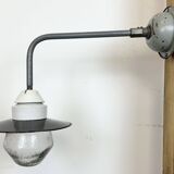 Industrial Factory Wall Light with Enamel Shade, 1960s