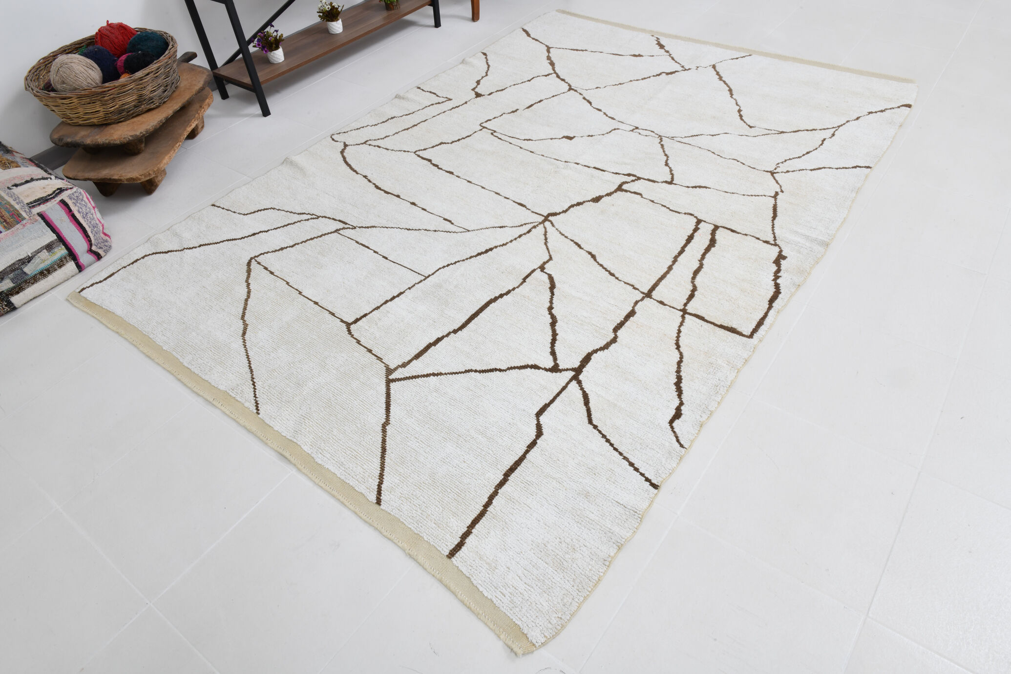 6x9 scandinavian beige hemp rug 192x275cm