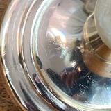 Pair of brass and stone candlesticks