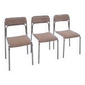 Space Age set 3x Bauhaus chromen buisframe stoelen