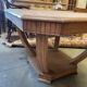 Art Deco extendable table in bleached walnut