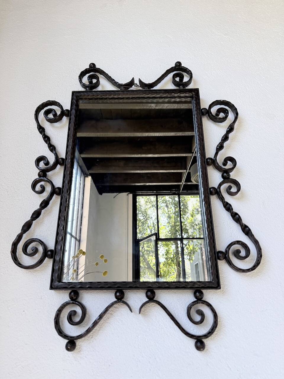 Brutalist wrought iron mirror 1940