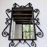 Brutalist wrought iron mirror 1940