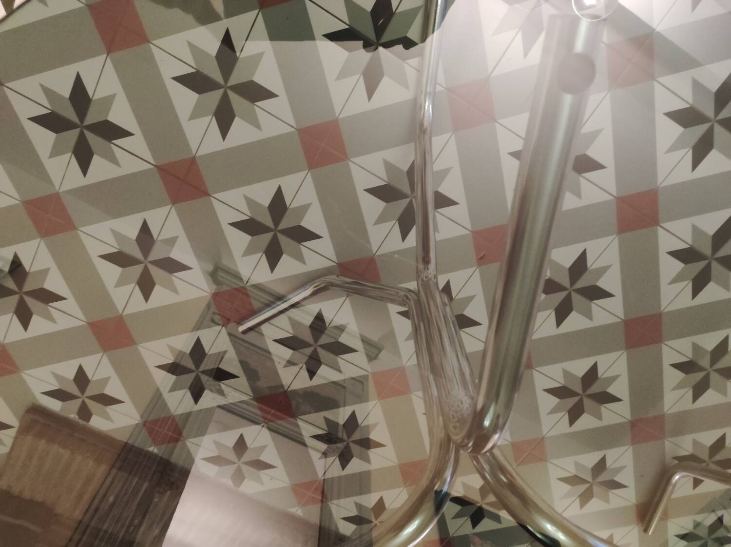 Dining table 70 chrome and smoked glass