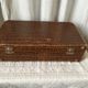 Small suitcase cardboard Brown imitation Croc of the 1950s