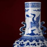Ming Yongxuan – porcelaine bleue et blanche, motif Floral entrelacé, amphore, artisanat classique