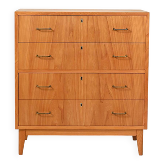 Scandinavian elm chest of drawers, 1950s