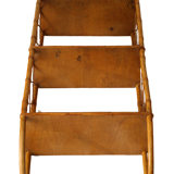 Etagère murale vintage 1960 bambou osier