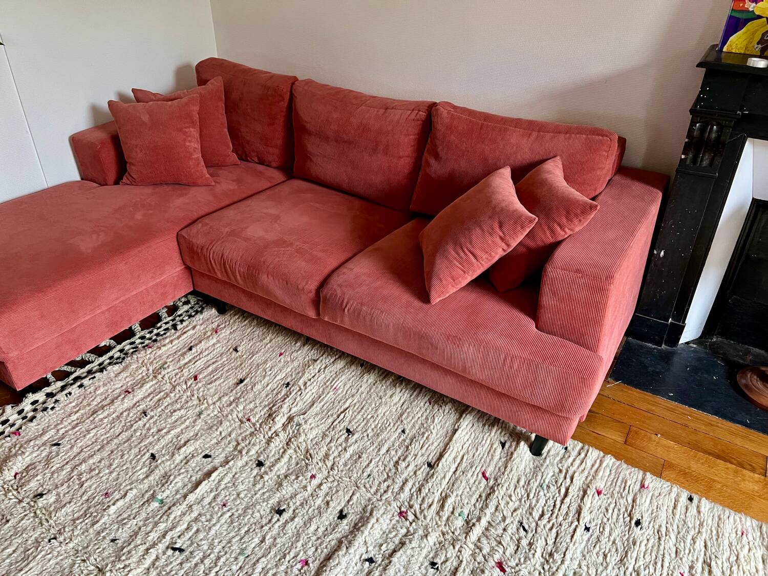 Berber Beni Ouarain handmade rug with colorful polka dots, 100% wool