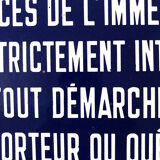 Vintage building entry enamelled plate