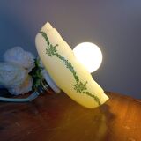 White opaline handkerchief pendant or portable lamp, vintage 1920