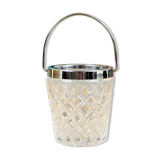 Crystal and metal ice cube bucket - vintage 50s