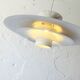 Danish beige metal pendant light, 1960