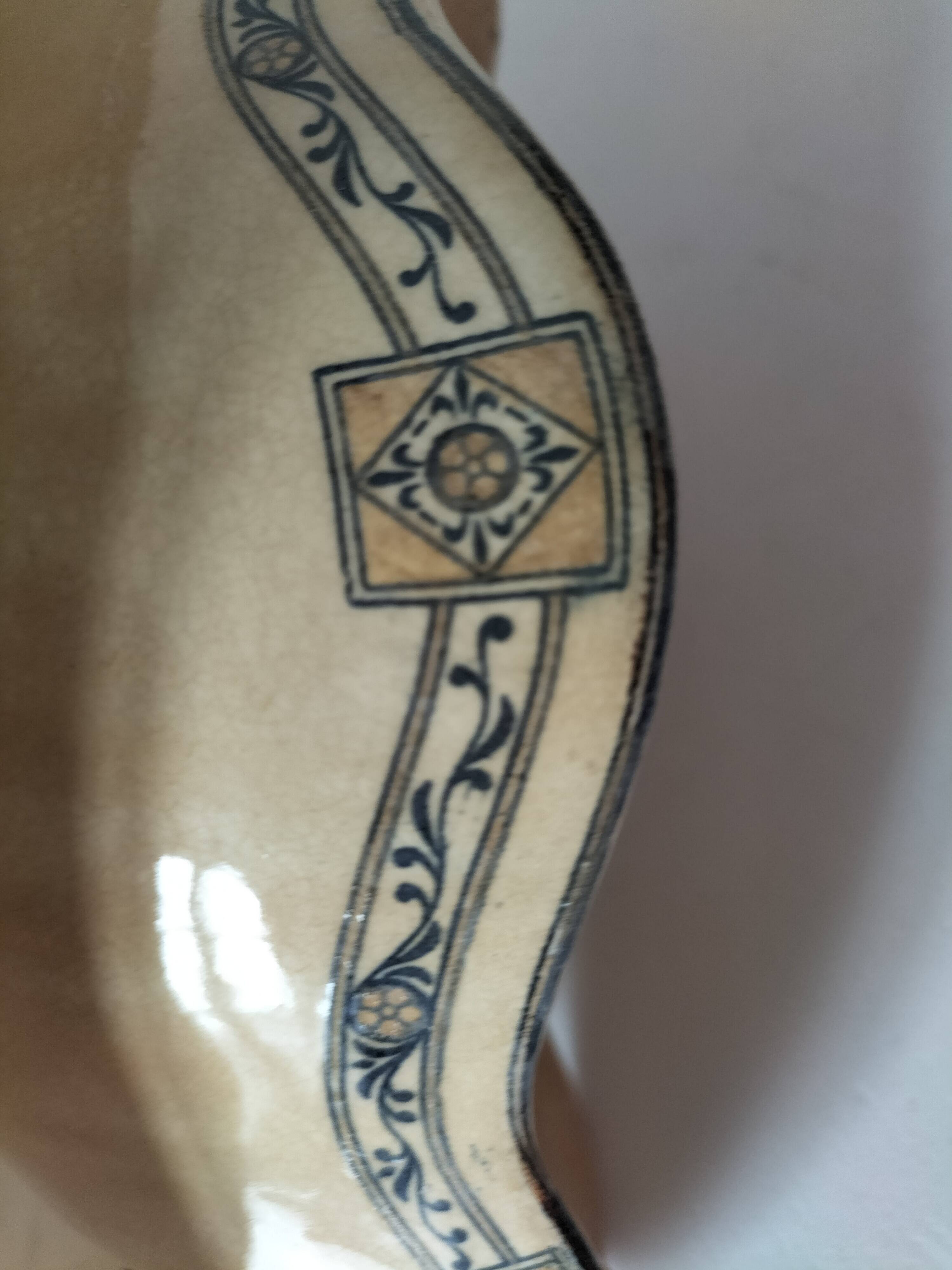 Antique ironstone gravy boat, E.C. Salins Royal model