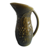 Old earthenware pitcher Sarreguemines wine old french pitcher wine 30s