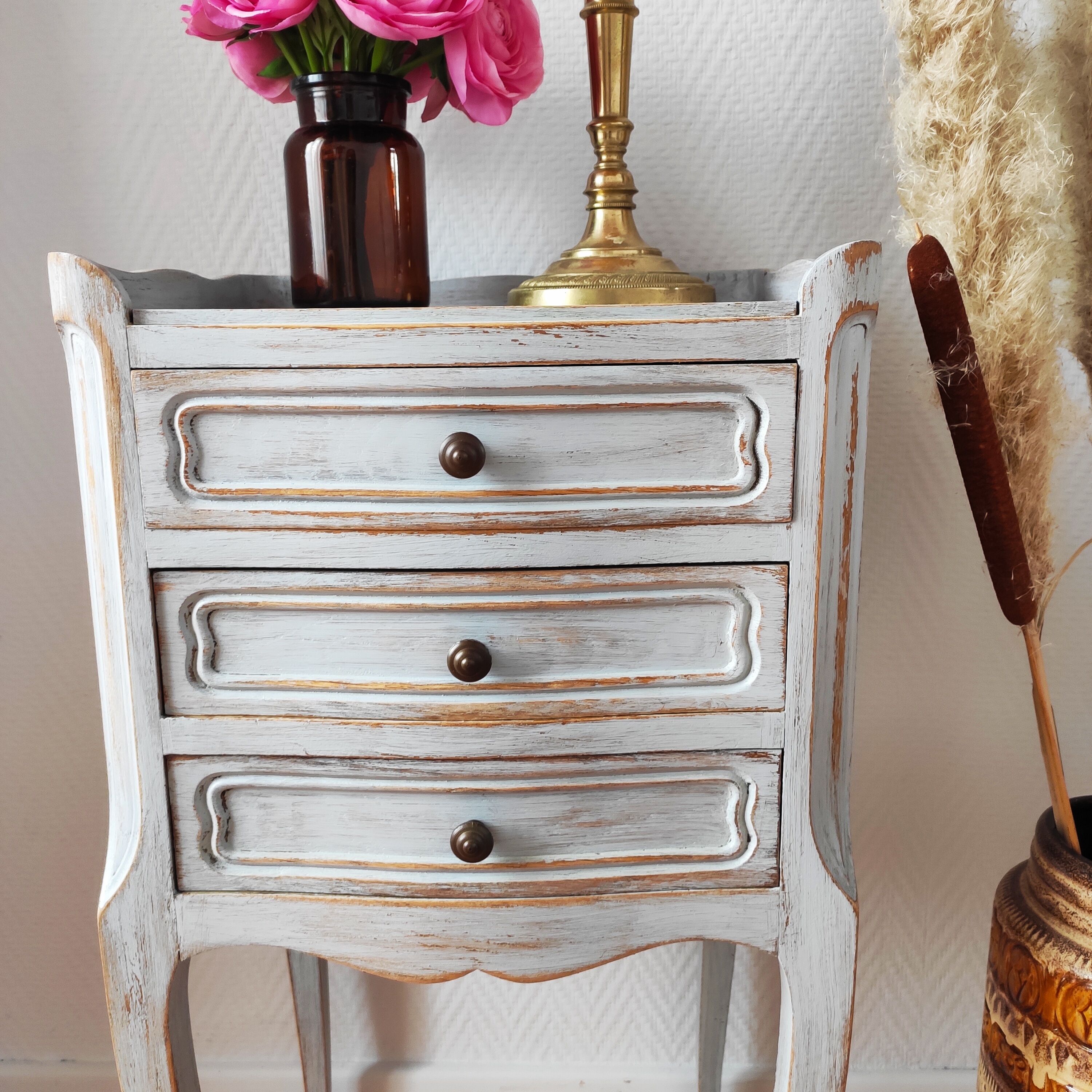 Pair of weathered bedside tables