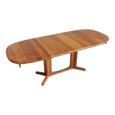 Table à manger ovale extensible vintage en teck massif danois