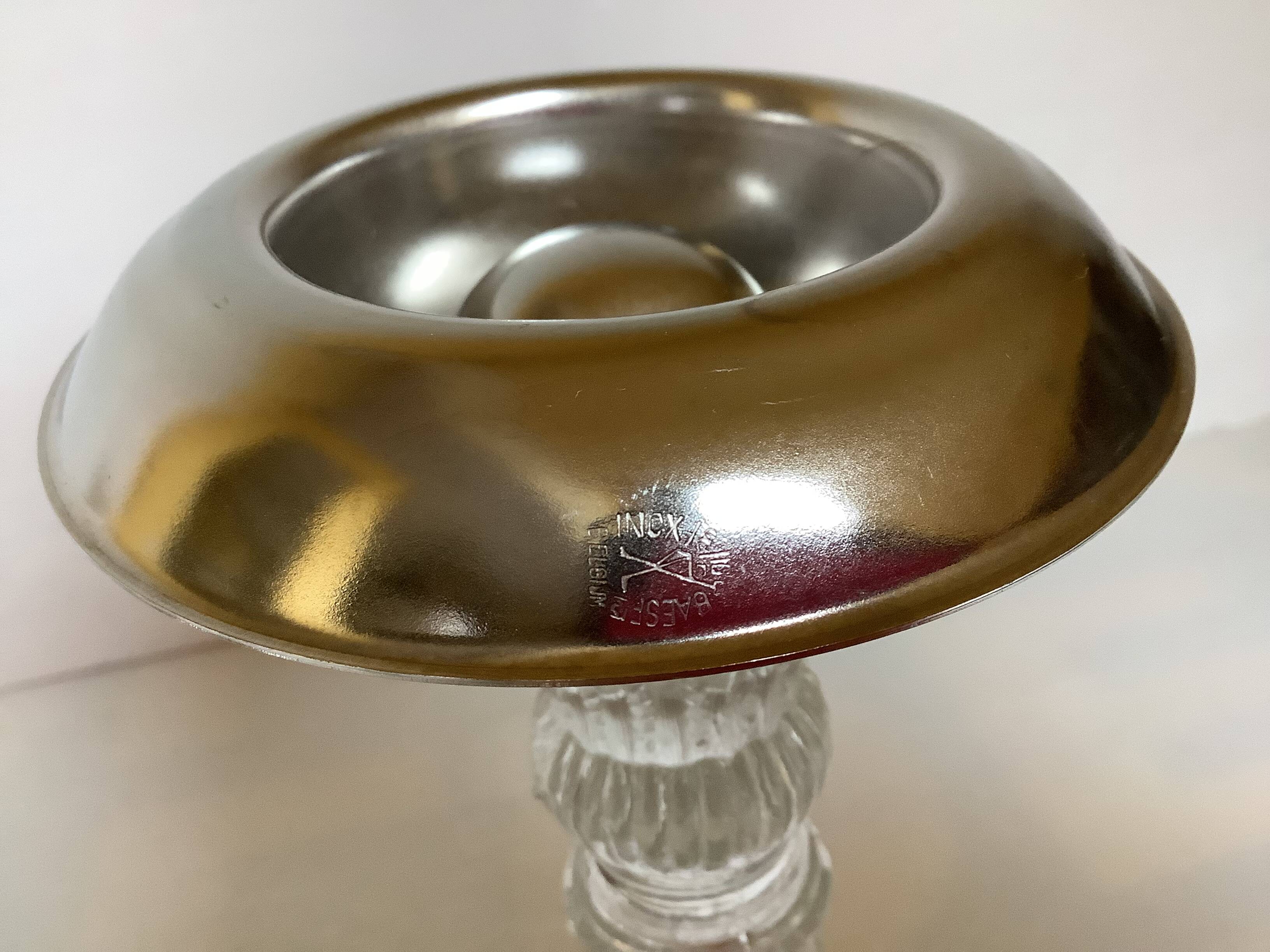 Four Belgium M stainless steel egg cups