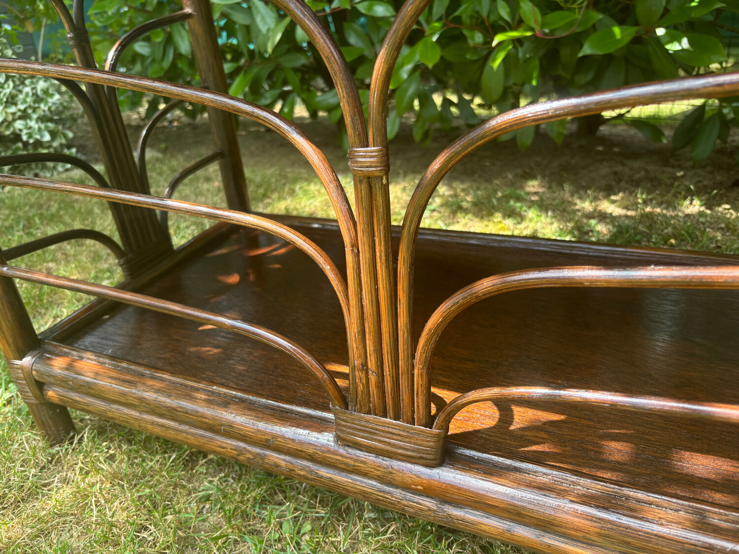 Vintage rattan bookshelf