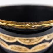 Superb Large Art Deco Ruppel Boom Vase – Black Glass with Fine Gold Gilding