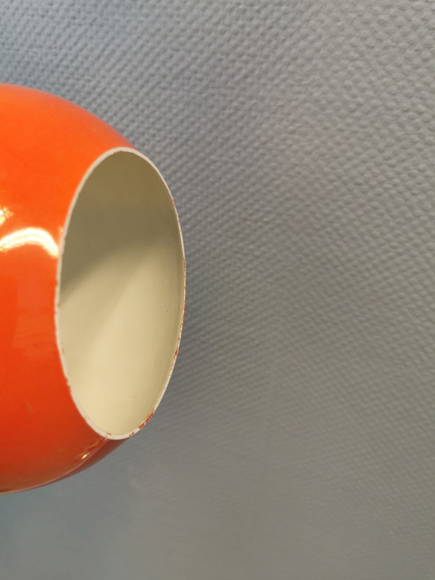 Orange ball lamp, Danish design and estimated from the 80