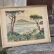 Lithograph by Yves Brayer "Bay of Naples" with certificate of authenticity.