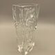 Thick crystal vase by Daum. Sculpted decor in a modernist style. 1960 - 70.