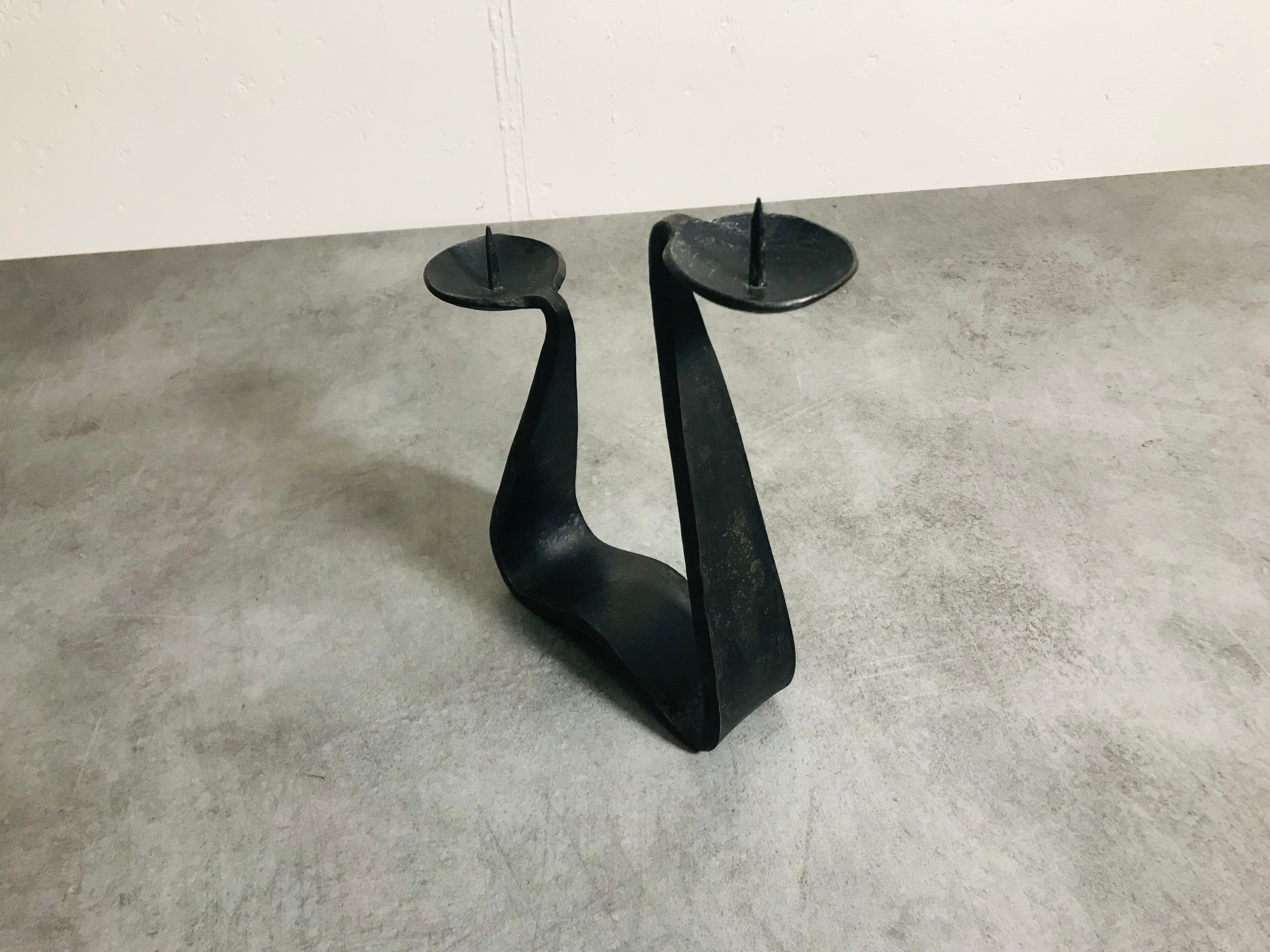 Modernist brutalist candle holder