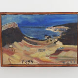 Huile sur toile paysage méditerranéen par Odile Savajols Carle