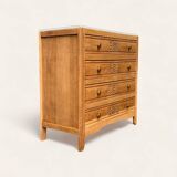 Art deco raw oak chest of drawers 1930
