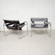Paire de fauteuils Wassily noir, Italie 1980