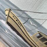 Oil on canvas "Return from fishing"