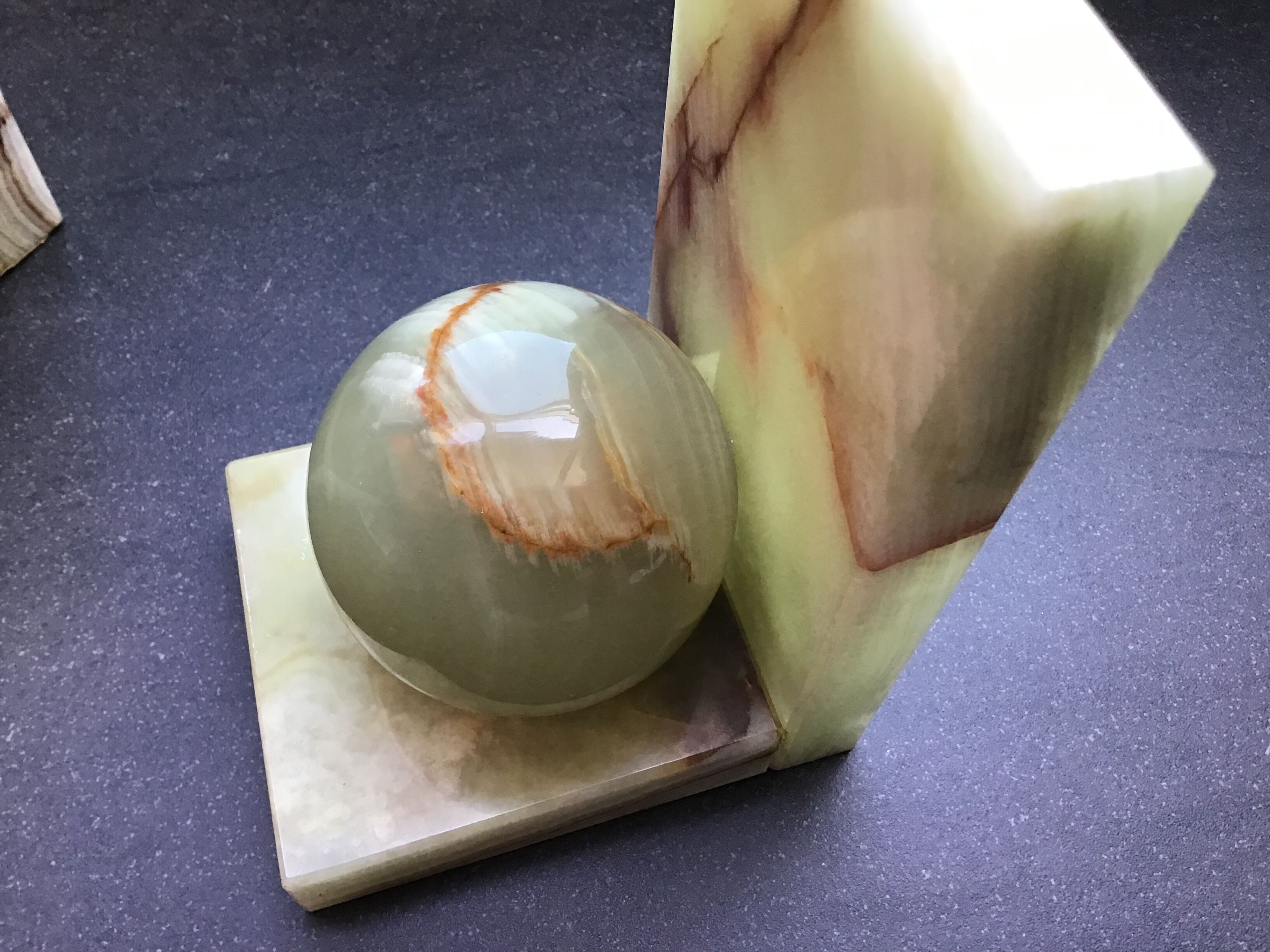 Pair of Art Deco style onyx bookends