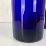 Pair of Danish Holmegaard Gulv vases design Otto Brauer in cobalt blue glass