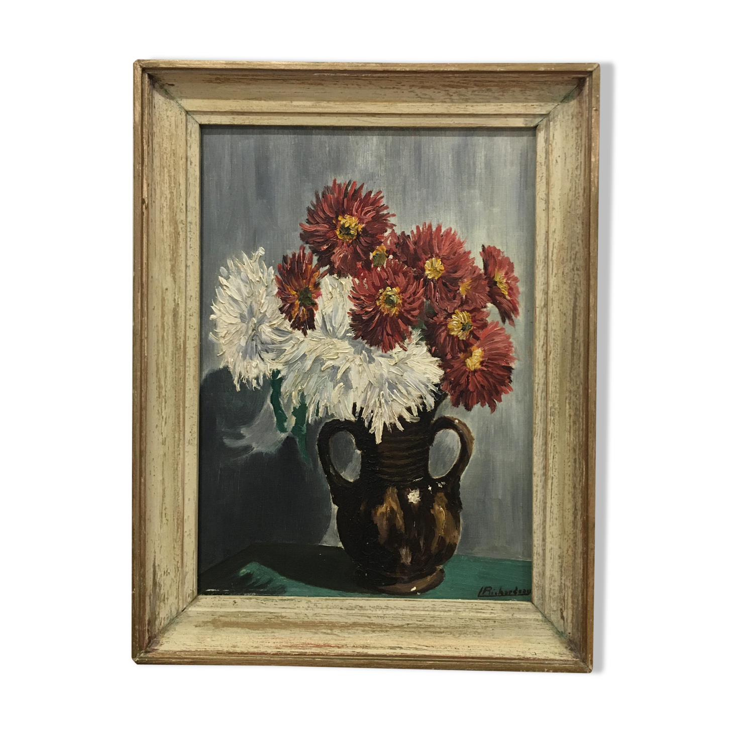 Peinture bouquet de dahlias