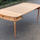 Louis XV extendable round dining table renovated in raw solid wood