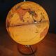 Lamp world globe globe base wood