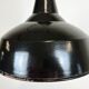 Industrial Black Enamel Factory Lamp with Cast Iron Top, 1950s
